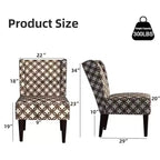 Mid Century Fabric Accent Chairs with Wing-back Brown