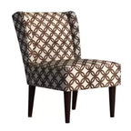 Mid Century Fabric Accent Chairs with Wing-back Brown