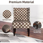 Mid Century Fabric Accent Chairs with Wing-back Brown