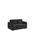 55.5 Modern Pull-Out Sleep Sofa - 2-Seater Loveseat with Lumbar Pillows & Side Pockets