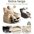 27 Oversized Recliner with Heat & Massage 360 Swivel & Manual Rocking, Remote Control for Living Room, Bedroom