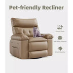 27 Oversized Recliner with Heat & Massage 360 Swivel & Manual Rocking, Remote Control for Living Room, Bedroom