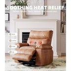 27 Oversized Recliner with Heat & Massage 360 Swivel & Manual Rocking, Remote Control for Living Room, Bedroom