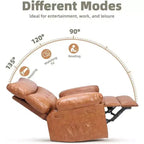 27 Oversized Recliner with Heat & Massage 360 Swivel & Manual Rocking, Remote Control for Living Room, Bedroom