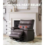 27 Oversized Recliner with Heat & Massage 360 Swivel & Manual Rocking, Remote Control for Living Room, Bedroom