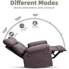 27 Oversized Recliner with Heat & Massage 360 Swivel & Manual Rocking, Remote Control for Living Room, Bedroom