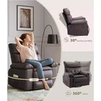 27 Oversized Recliner with Heat & Massage 360 Swivel & Manual Rocking, Remote Control for Living Room, Bedroom