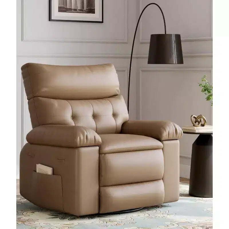 27 Oversized Recliner with Heat & Massage 360 Swivel & Manual Rocking, Remote Control for Living Room, Bedroom