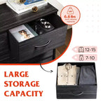 Tall Dresser with 10 Fabric Drawers, Storage Tower with Cabinet, Metal Frame, Organizer Units for Closet