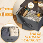 Tall Dresser with 10 Fabric Drawers, Storage Tower with Cabinet, Metal Frame, Organizer Units for Closet