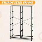 Tall Dresser with 10 Fabric Drawers, Storage Tower with Cabinet, Metal Frame, Organizer Units for Closet