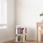 Rotating Bookshelf, Vertical 360 Spinning Shelf Organizer, Space-Saving Round Tower, White