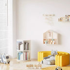Rotating Bookshelf, Vertical 360 Spinning Shelf Organizer, Space-Saving Round Tower, White