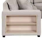 109 U-Shaped Sectional Sleeper Sofa with USB Ports, Storage Chaise & 4 Pillows - Convertible Sofa Bed for Living Room
