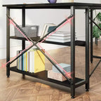 Klein L-vormig Computertafel met Opbergplanken, 47 Inch Hoekwerktafel Schrijfstudietafel Thuiswerkplek voor Kleine Ruimte