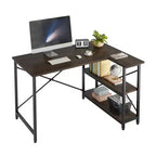 Klein L-vormig Computertafel met Opbergplanken, 47 Inch Hoekwerktafel Schrijfstudietafel Thuiswerkplek voor Kleine Ruimte