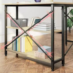 Klein L-vormig Computertafel met Opbergplanken, 47 Inch Hoekwerktafel Schrijfstudietafel Thuiswerkplek voor Kleine Ruimte