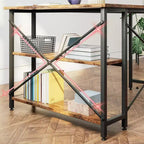 Klein L-vormig Computertafel met Opbergplanken, 47 Inch Hoekwerktafel Schrijfstudietafel Thuiswerkplek voor Kleine Ruimte