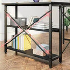Klein L-vormig Computertafel met Opbergplanken, 47 Inch Hoekwerktafel Schrijfstudietafel Thuiswerkplek voor Kleine Ruimte