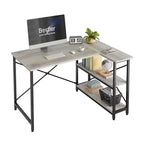 Klein L-vormig Computertafel met Opbergplanken, 47 Inch Hoekwerktafel Schrijfstudietafel Thuiswerkplek voor Kleine Ruimte