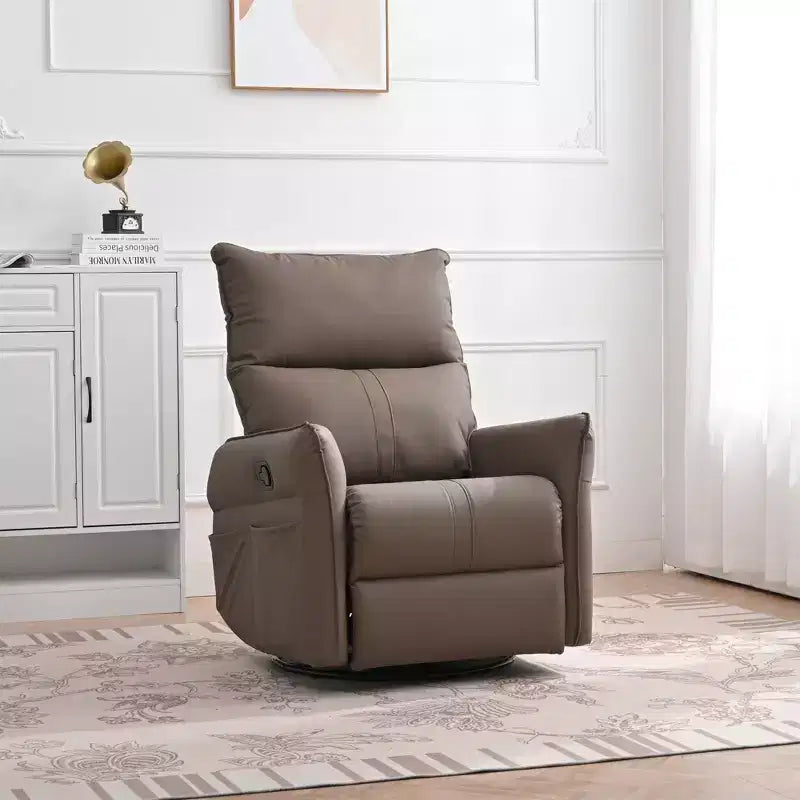 Rocking Recliner Chair with Side Pocket 360 Swivel Nursery Accent Chair Small Glider Chair for Living Room Bedroom Home Theater