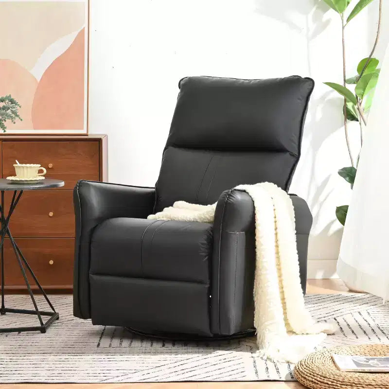 Rocking Recliner Chair with Side Pocket 360 Swivel Nursery Accent Chair Small Glider Chair for Living Room Bedroom Home Theater