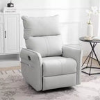 Rocking Recliner Chair with Side Pocket 360 Swivel Nursery Accent Chair Small Glider Chair for Living Room Bedroom Home Theater
