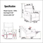 Rocking Recliner Chair with Side Pocket 360 Swivel Nursery Accent Chair Small Glider Chair for Living Room Bedroom Home Theater