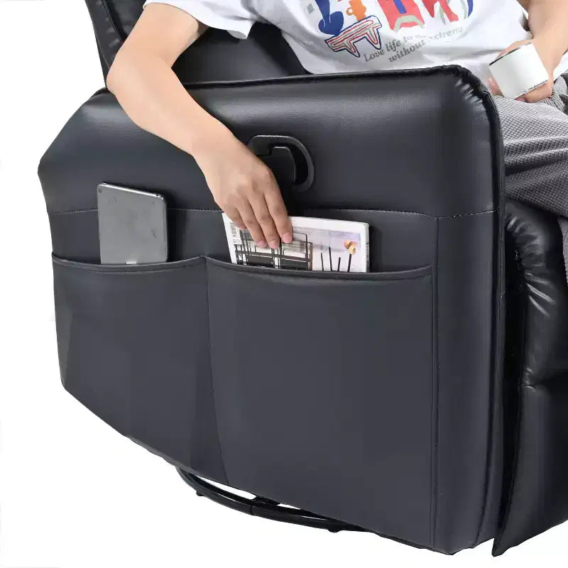 Rocking Recliner Chair with Side Pocket 360 Swivel Nursery Accent Chair Small Glider Chair for Living Room Bedroom Home Theater