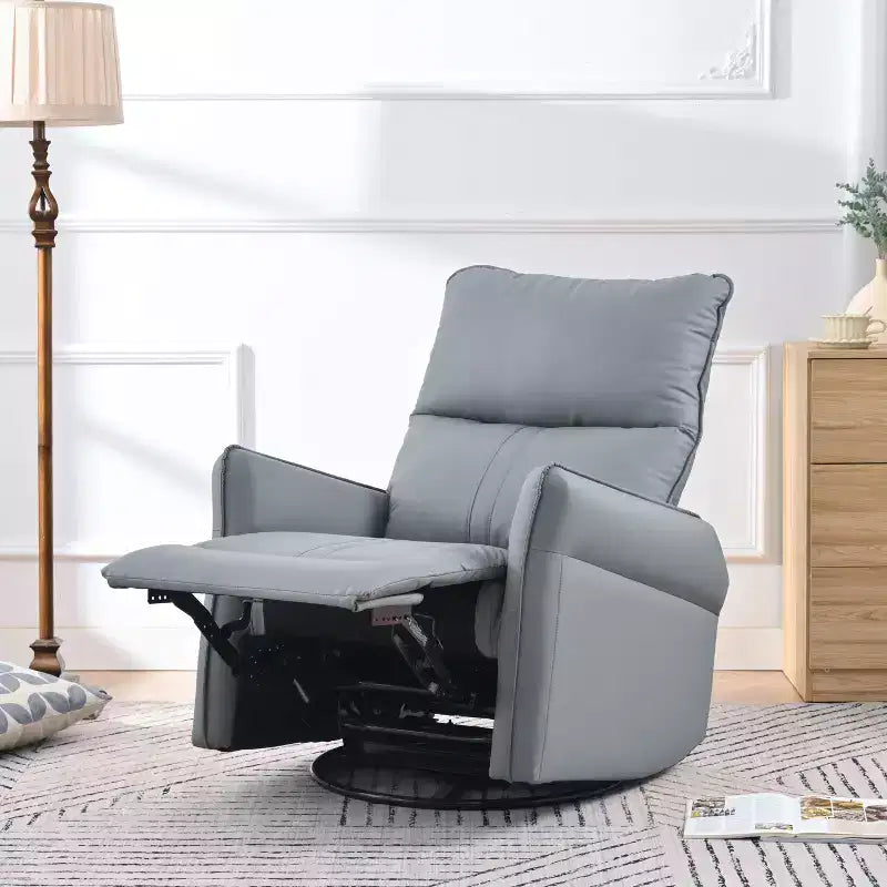 Rocking Recliner Chair with Side Pocket 360 Swivel Nursery Accent Chair Small Glider Chair for Living Room Bedroom Home Theater