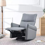 Rocking Recliner Chair with Side Pocket 360 Swivel Nursery Accent Chair Small Glider Chair for Living Room Bedroom Home Theater