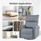 Rocking Recliner Chair with Side Pocket 360 Swivel Nursery Accent Chair Small Glider Chair for Living Room Bedroom Home Theater