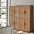 62 High Black Wood Grain Decorative Storage Cabinet with Sufficient Space for 12 Shelves