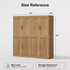 62 High Black Wood Grain Decorative Storage Cabinet with Sufficient Space for 12 Shelves