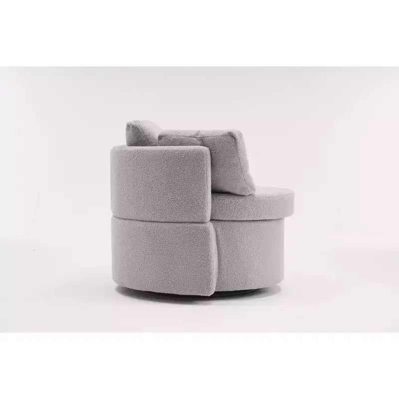 Modern Accent Chairs for Bedroom, Teddy Fabric Swivel and Storage Chair With Back Cushion For Living Room