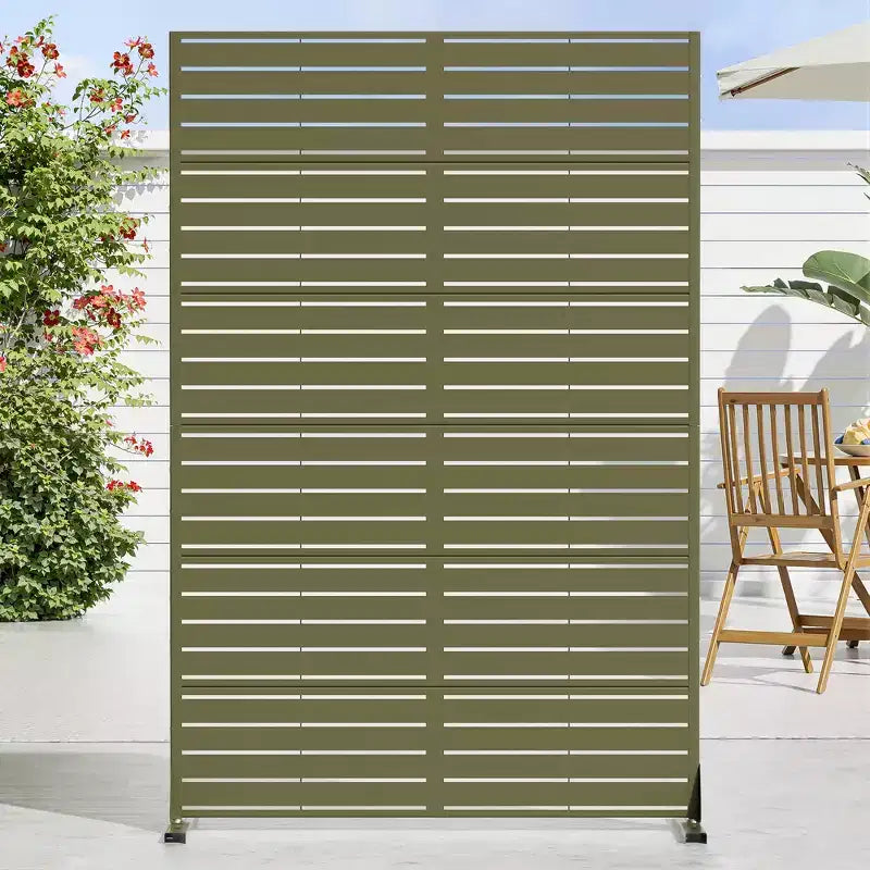 72 H47W Arched-Top Brown Outdoor Metal Galvanized Privacy Screen Garden Fence