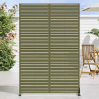 72 H47W Arched-Top Brown Outdoor Metal Galvanized Privacy Screen Garden Fence