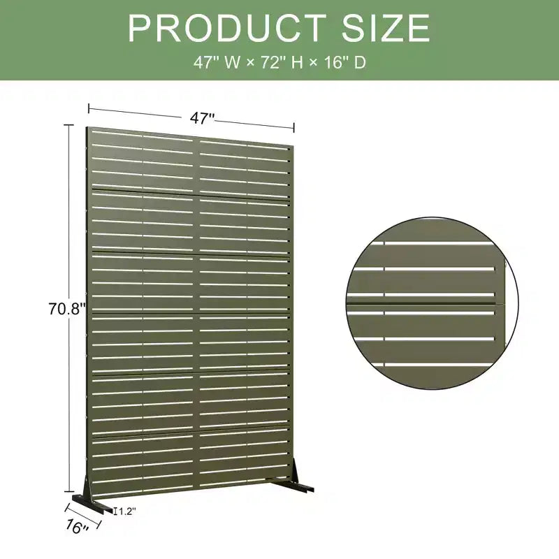 72 H47W Arched-Top Brown Outdoor Metal Galvanized Privacy Screen Garden Fence