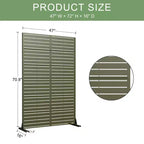 72 H47W Arched-Top Brown Outdoor Metal Galvanized Privacy Screen Garden Fence