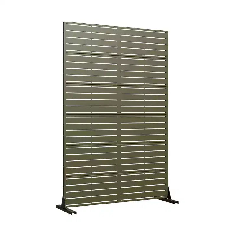 72 H47W Arched-Top Brown Outdoor Metal Galvanized Privacy Screen Garden Fence