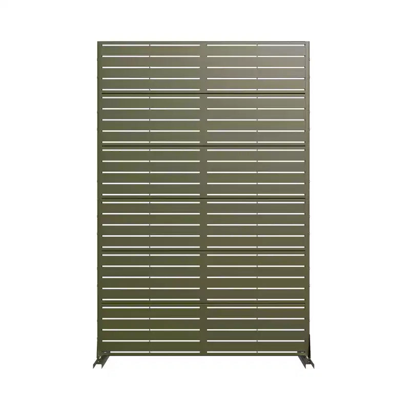72 H47W Arched-Top Brown Outdoor Metal Galvanized Privacy Screen Garden Fence