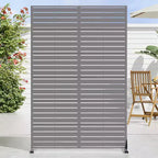 72 H47W Arched-Top Brown Outdoor Metal Galvanized Privacy Screen Garden Fence
