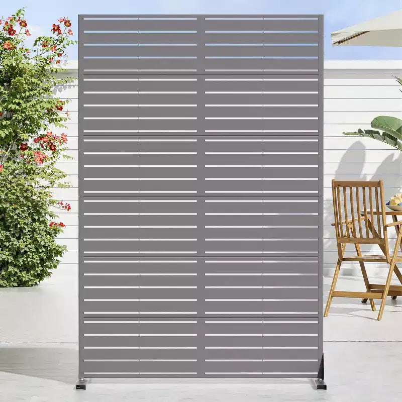 72 H47W Arched-Top Brown Outdoor Metal Galvanized Privacy Screen Garden Fence