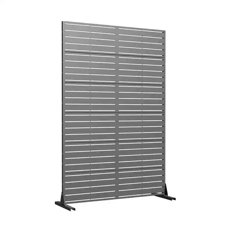 72 H47W Arched-Top Brown Outdoor Metal Galvanized Privacy Screen Garden Fence