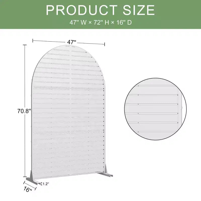 72 H47W Arched-Top Brown Outdoor Metal Galvanized Privacy Screen Garden Fence