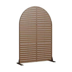 72 H47W Arched-Top Brown Outdoor Metal Galvanized Privacy Screen Garden Fence