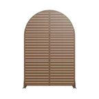 72 H47W Arched-Top Brown Outdoor Metal Galvanized Privacy Screen Garden Fence
