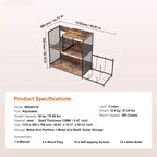 3-Tier Record Player Stand with Guitar Holder, Turntable Stand with Storage Holds Up to 300 Albums, Vinyl Record Cabinet with Metal Mesh Frame