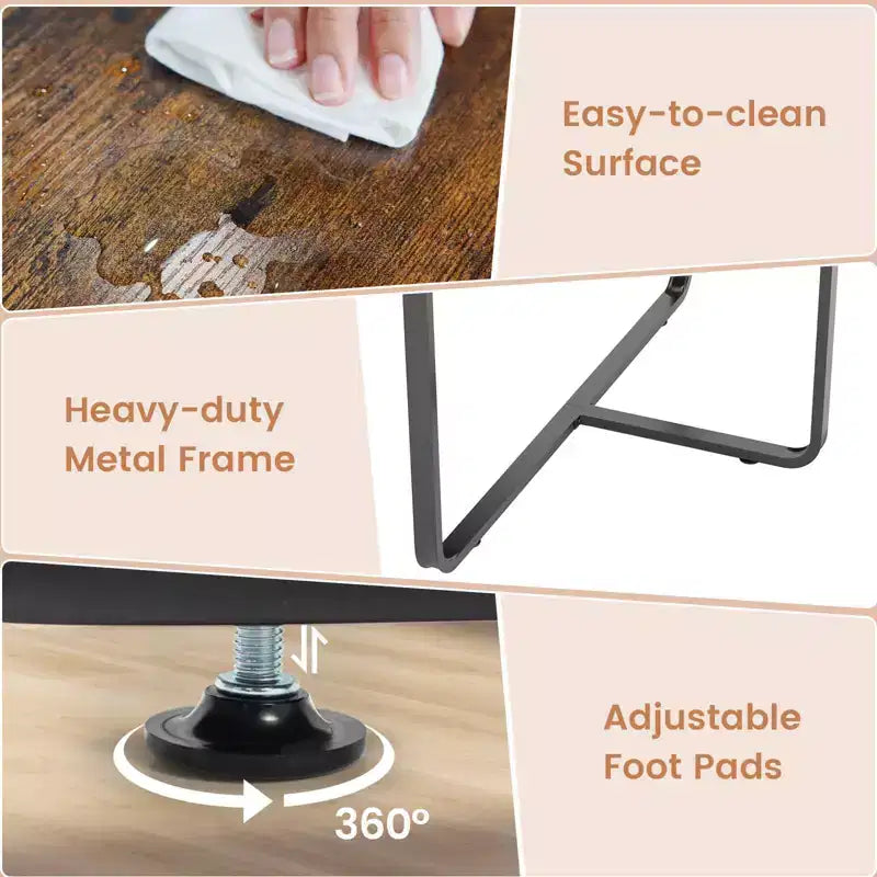 95 Conference Table for 10-12 People 2 Cable Management Grommets for Office Brown