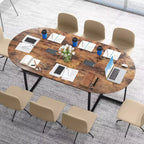 95 Conference Table for 10-12 People 2 Cable Management Grommets for Office Brown
